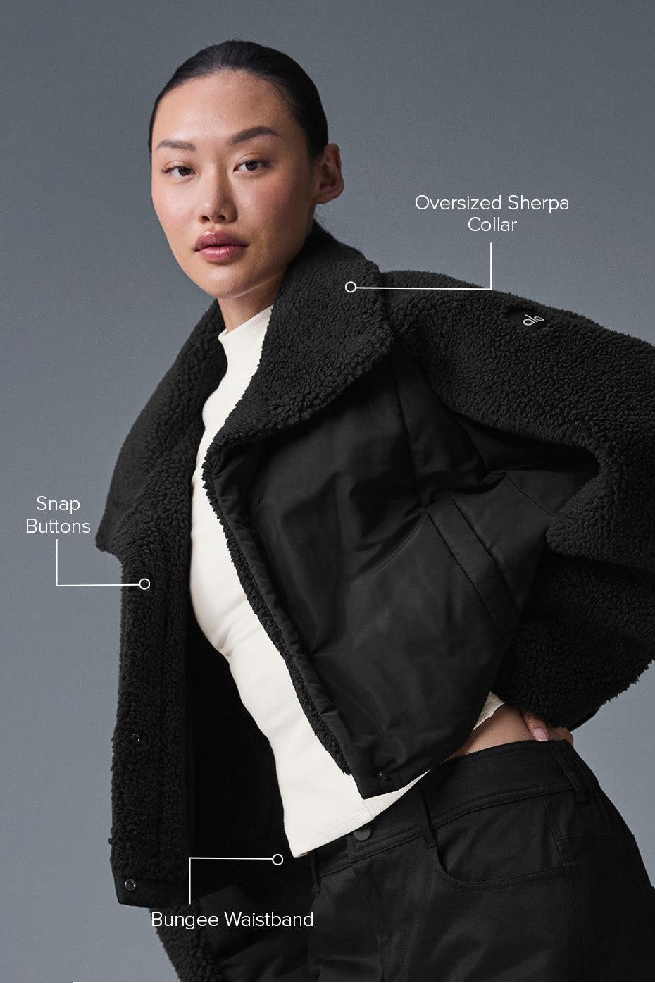 Sherpa Cozy Escape Puffer - Black/Black Product Image