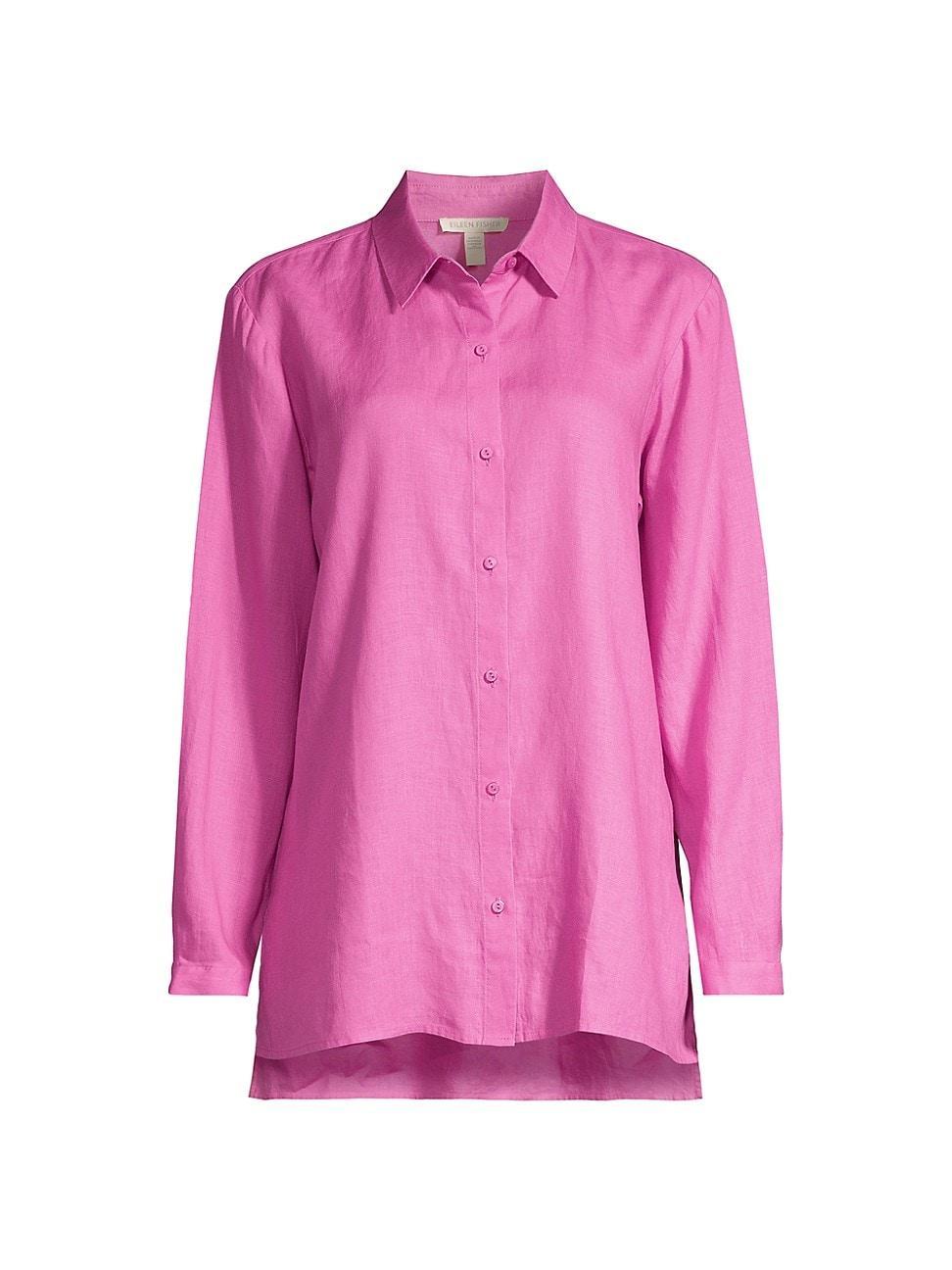 Womens Classic Collar Linen Easy Shirt Product Image