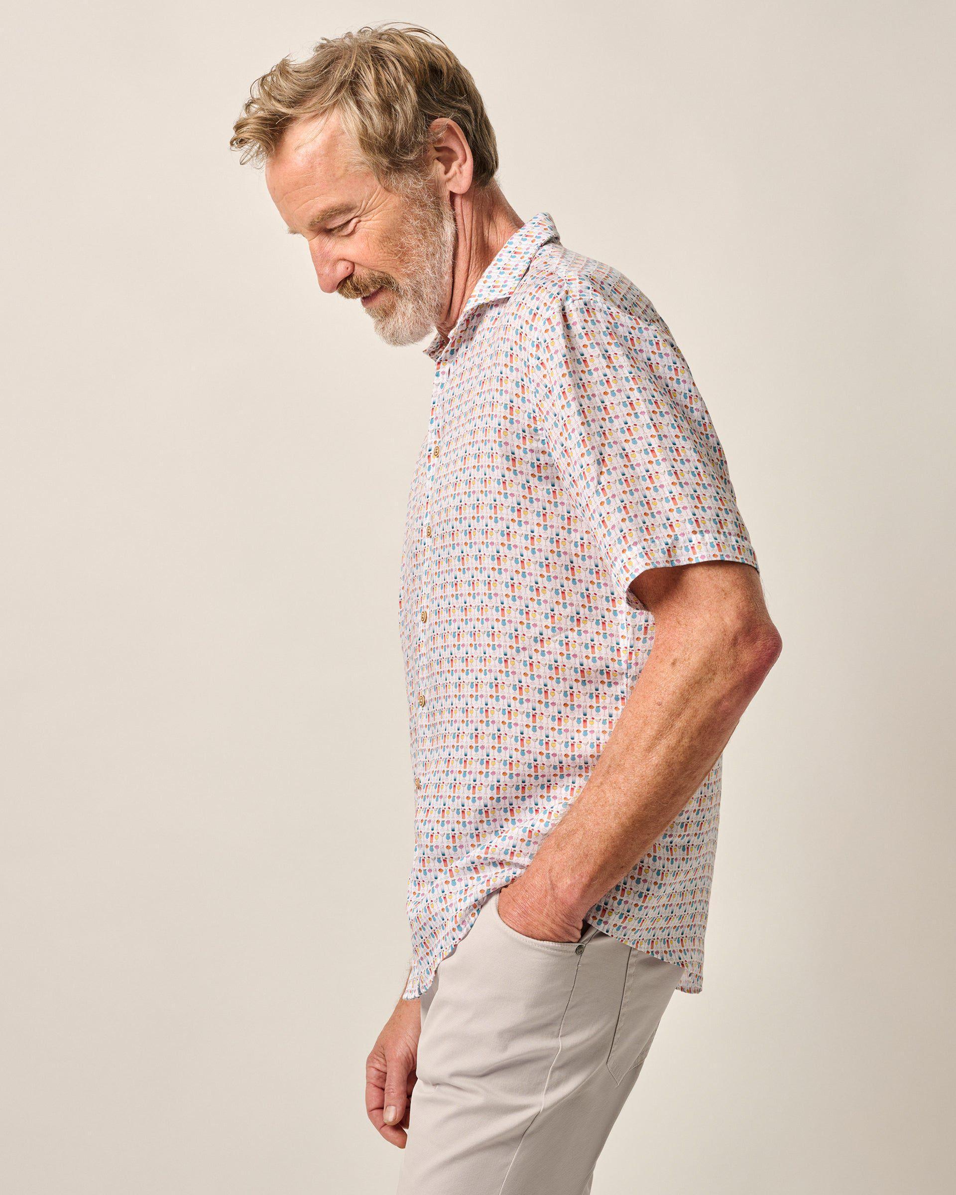 Short Sleeve Hangin' Out Linen Button Up Shirt - 5 O' Clock Somewhere Male Product Image