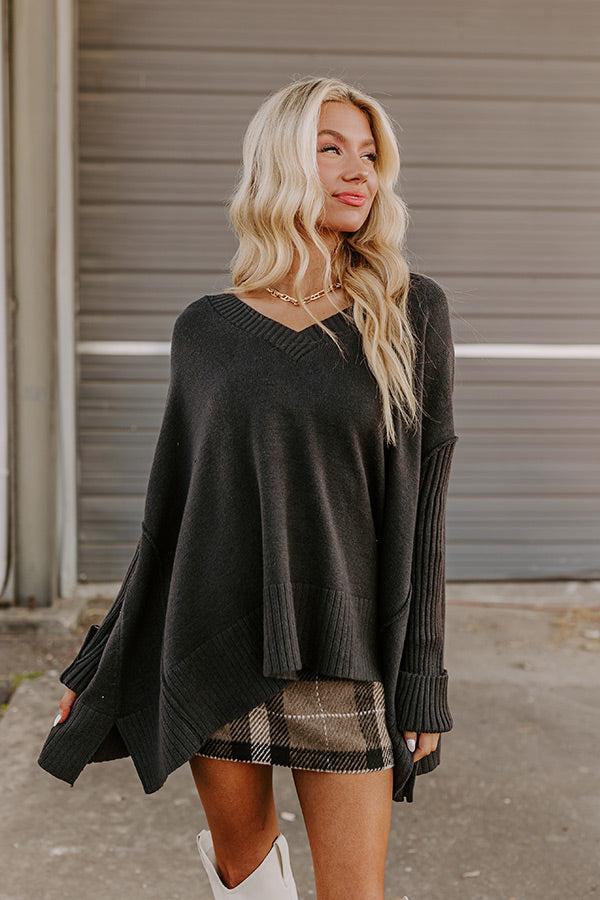 Falling Leaves Knit Sweater in Black Product Image