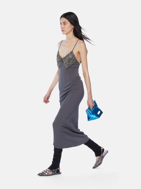 Grey midi dress Product Image