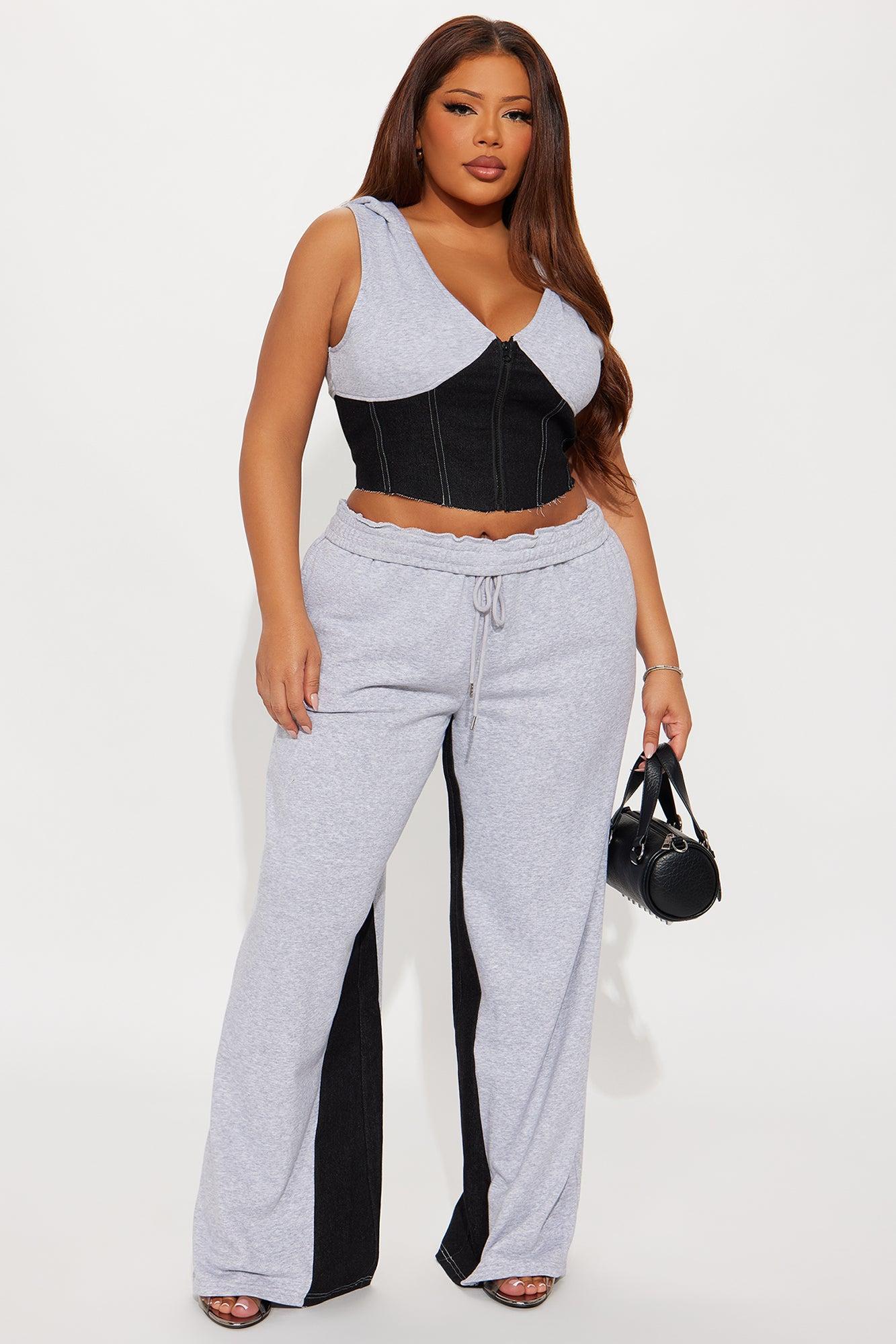 Switching Sides Hooded Pant Set - Heather Grey Female Product Image