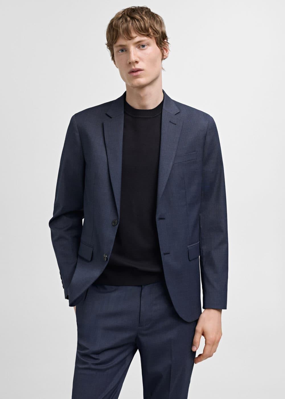 Super slim-fit suit jacket in stretch fabric - Men | MANGO USA Product Image