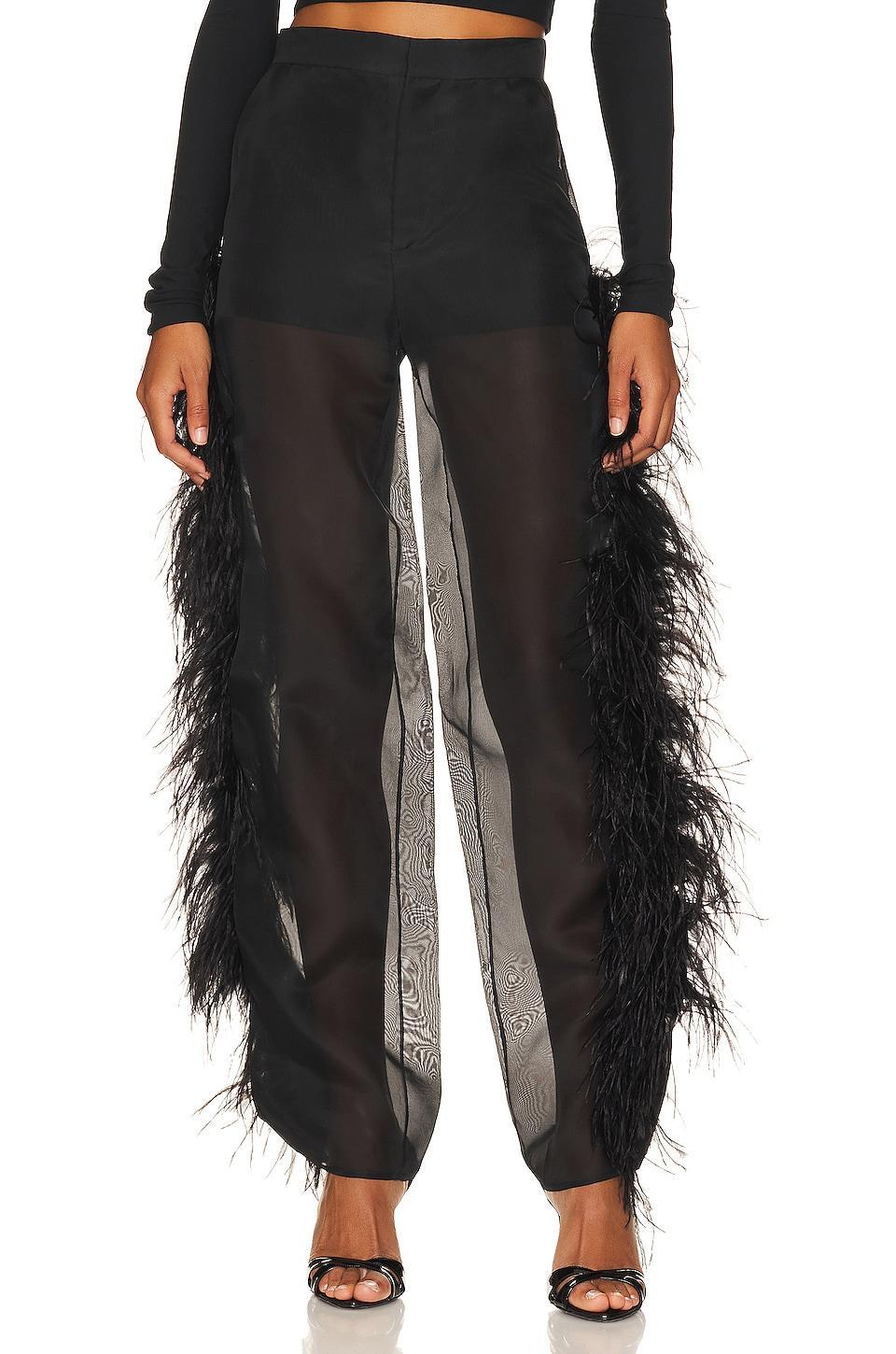 Organza High Waisted Trouser With Ostrich Lapointe Product Image