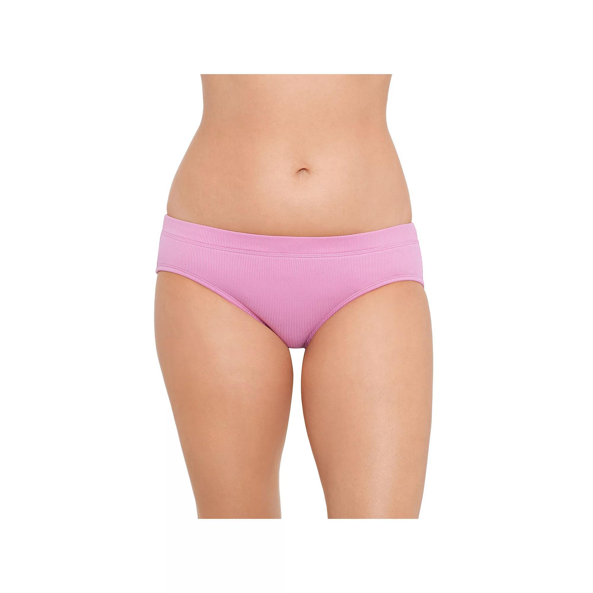 Women's Eco Beach Rib Hipster Swim Briefs, Size: Large, Purple Product Image