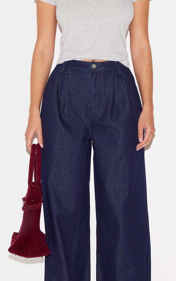  Dark Indigo High Waist Tailored Style Jeans Product Image