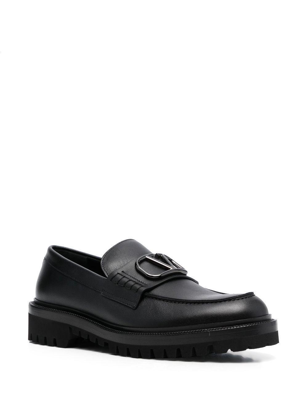 VLogo Signature leather loafers  Product Image