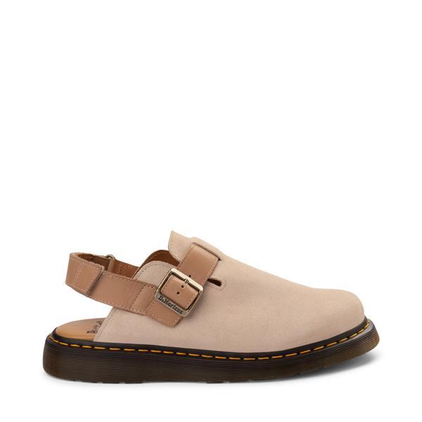 DR. MARTENS' Jorge Ii Suede And Leather Mules With Straps In Parchment Beige Product Image