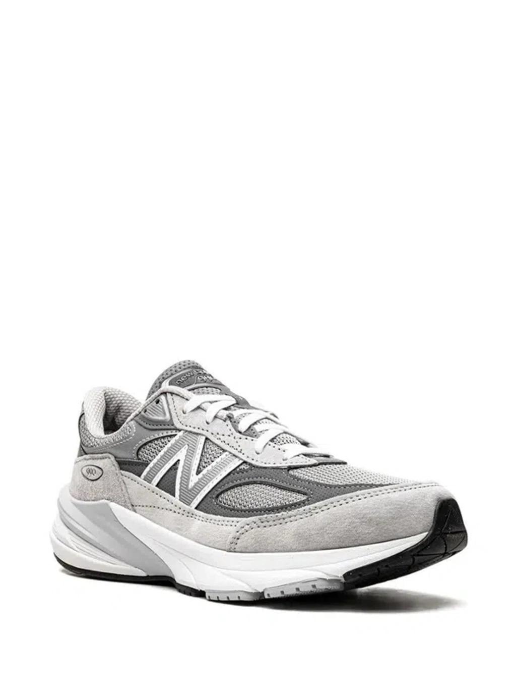 NEW BALANCE Grey Low Top Sneakers With Logo Detail In Suede And Tech Fabric Man Product Image