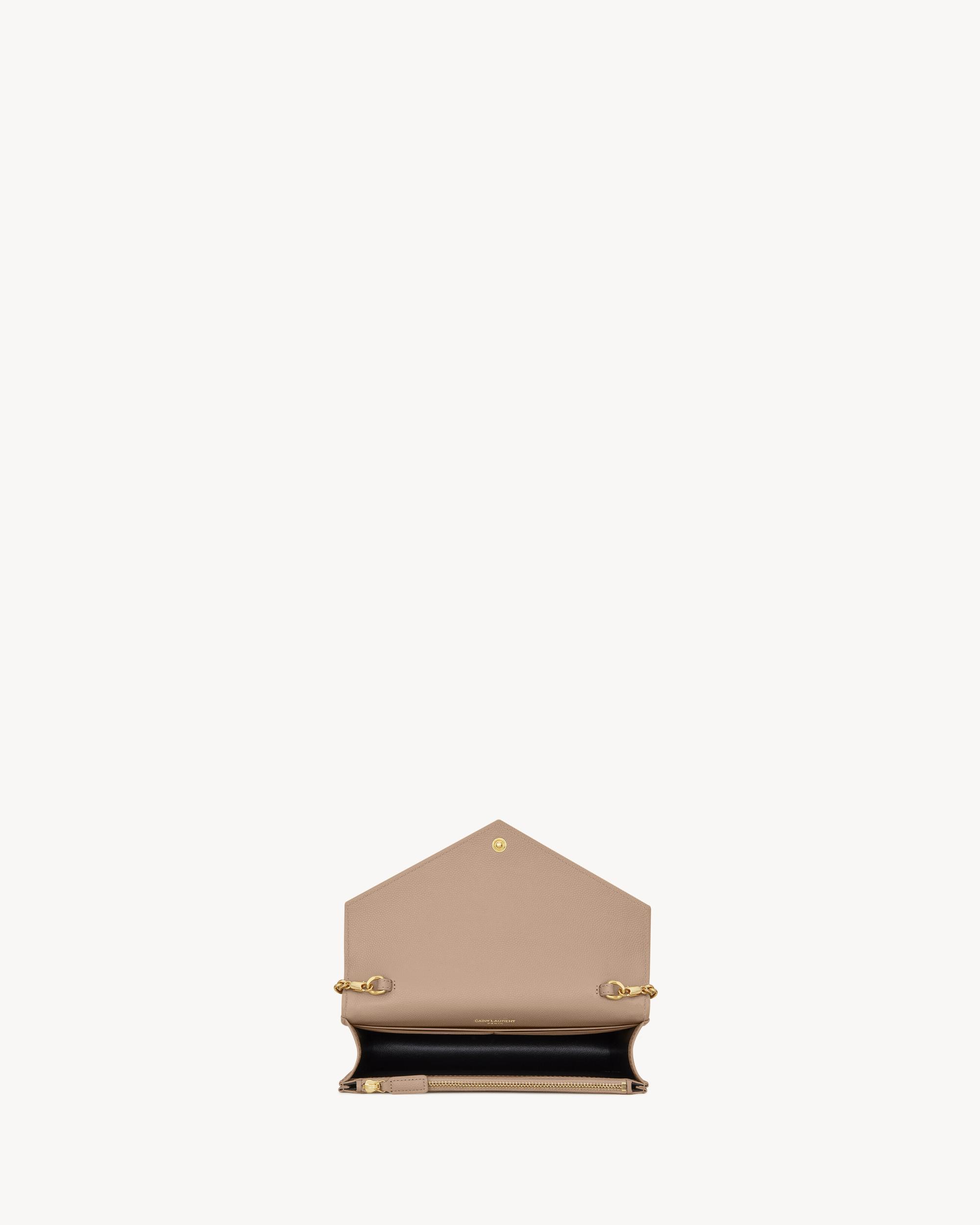 CASSANDRE ENVELOPE CHAIN WALLET IN GRAIN DE POUDRE LEATHER Product Image