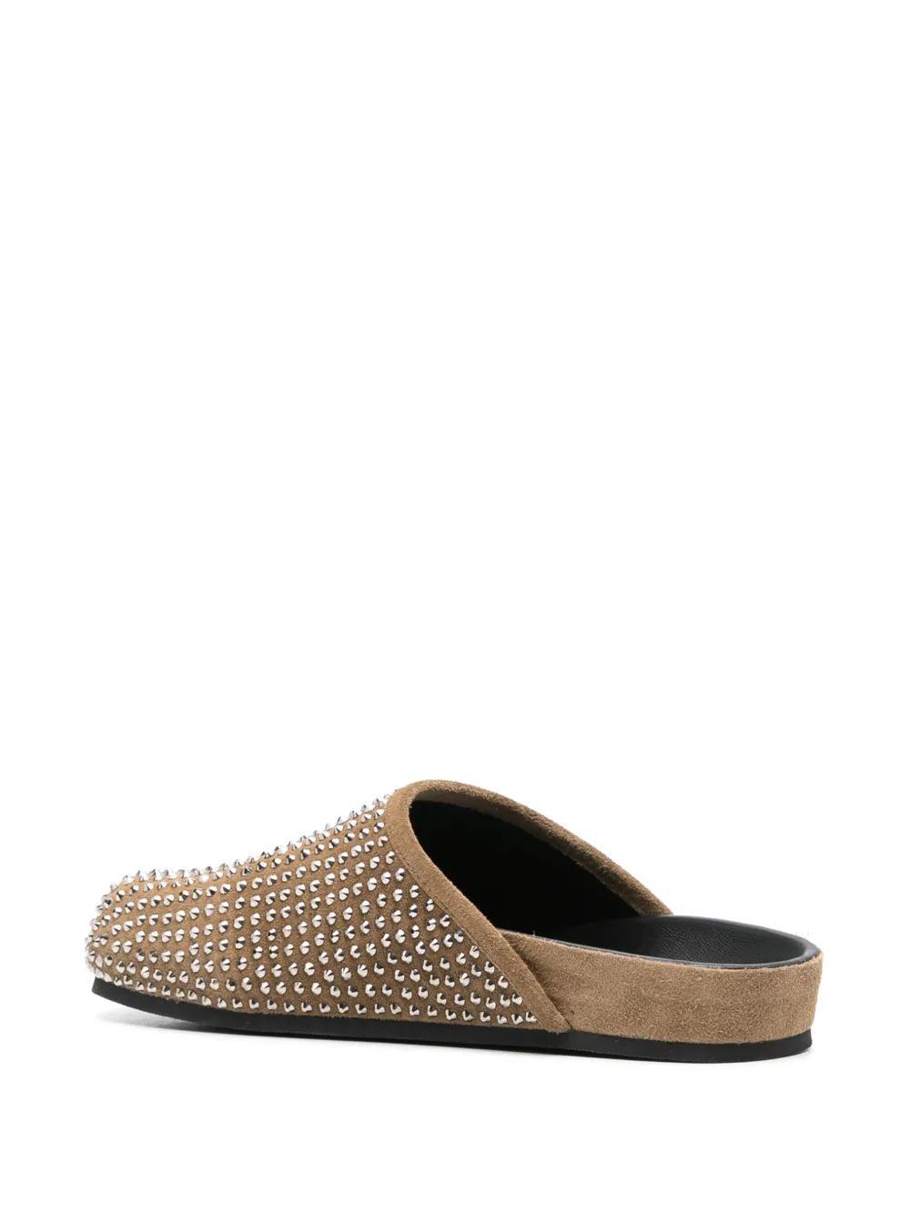 rhinestone-embellished suede mules Product Image