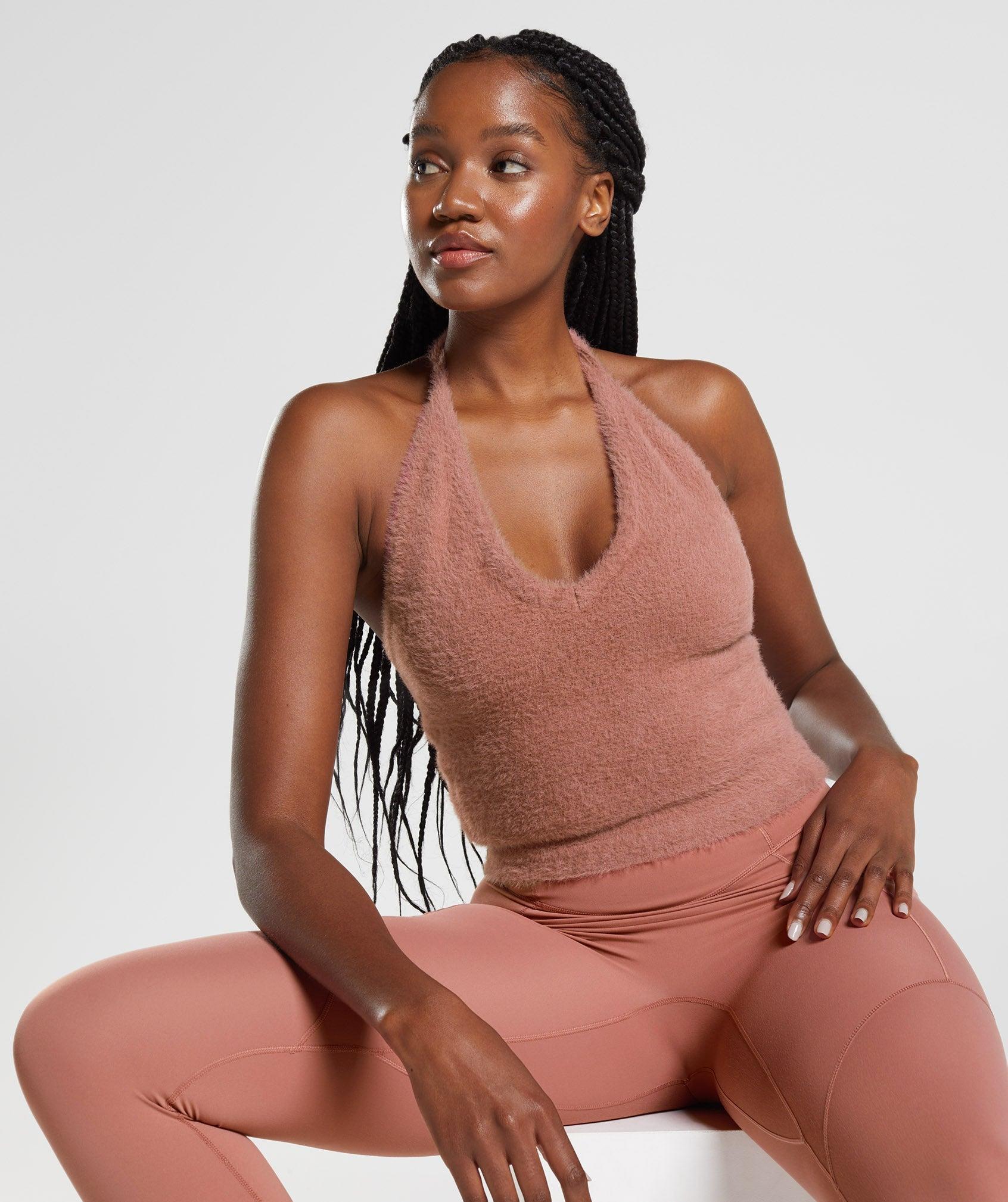 DNU Whitney Eyelash Knit Midi Halter Top Product Image