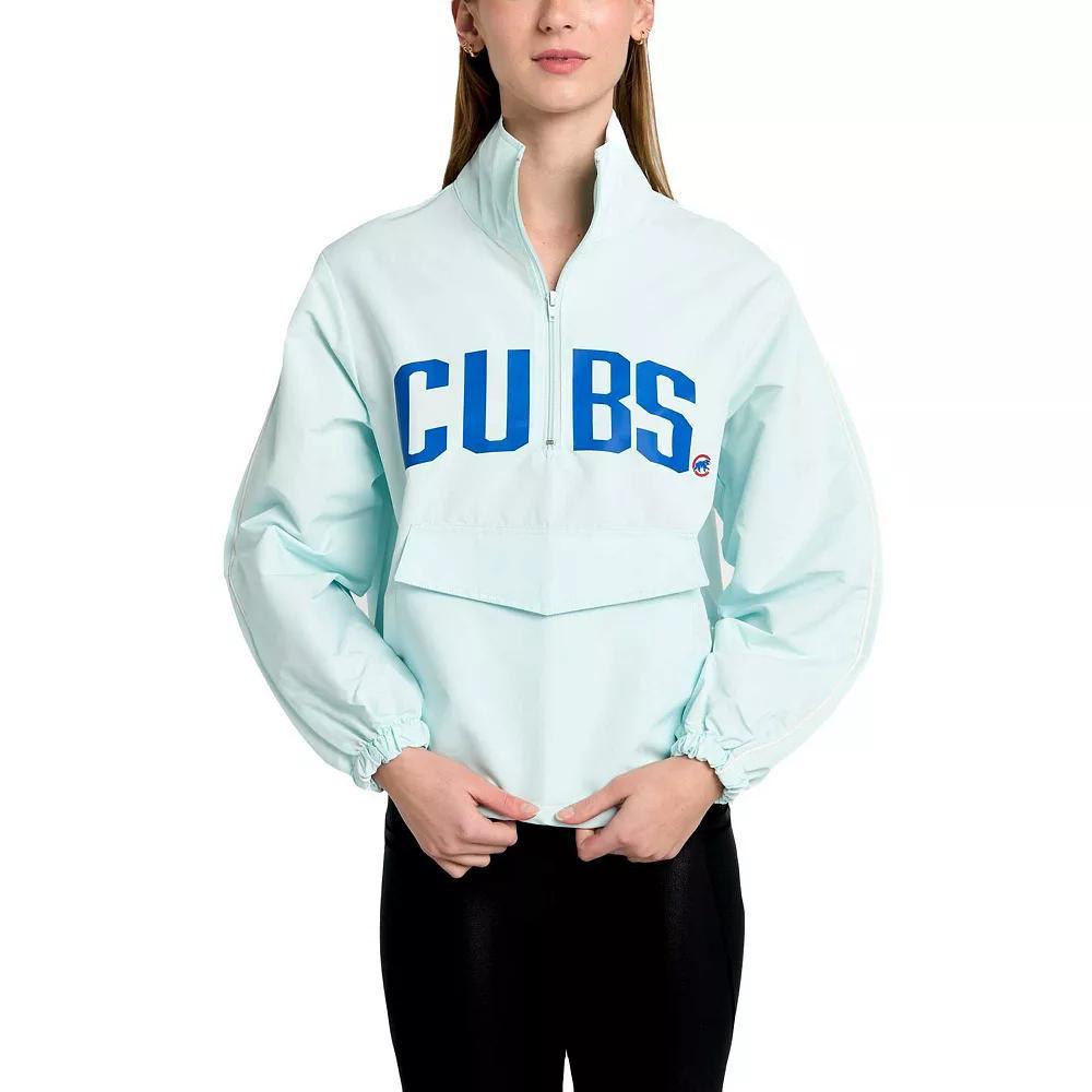 Women's Lusso Light Blue Chicago Cubs Parker Half-Zip Jacket, Size: XL Product Image