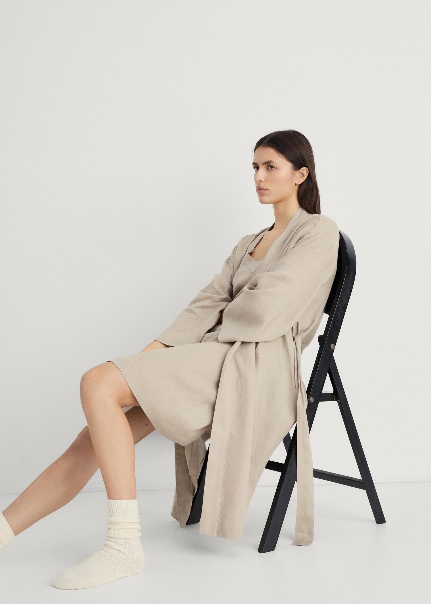 Linen nightgown - Women | MANGO USA Product Image