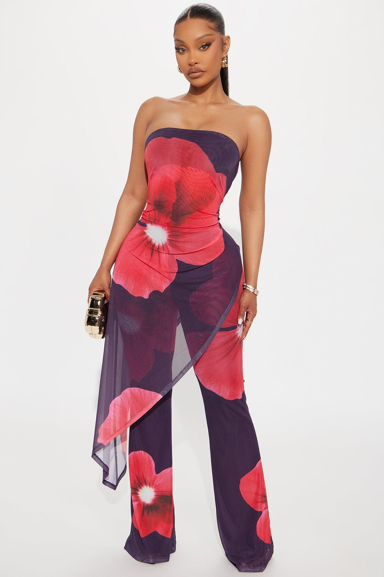 Meant To Be Mesh Jumpsuit - Purple/combo Product Image