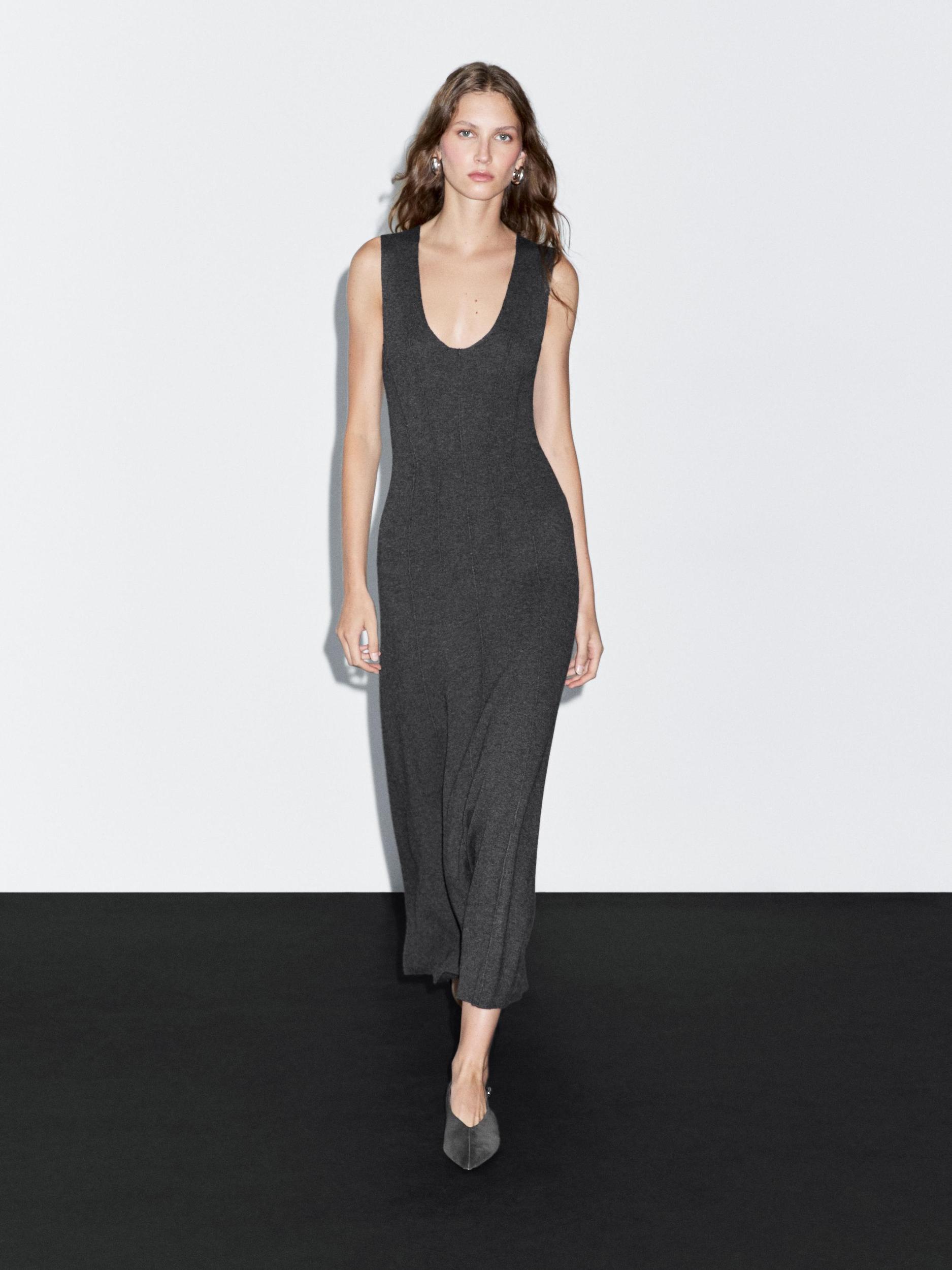 Long A-line knit dress Product Image
