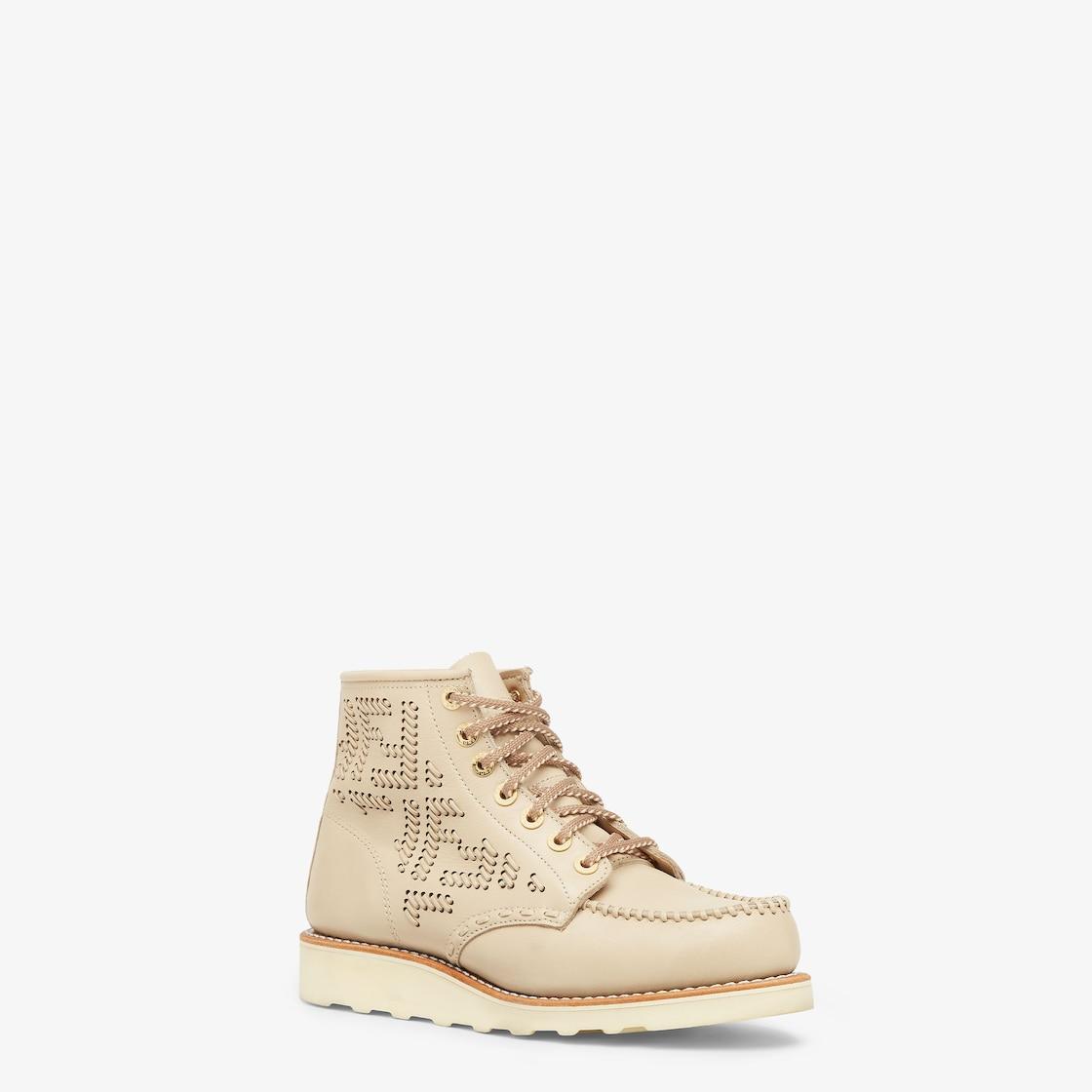 Fendi & Red WingBeige leather booties Product Image