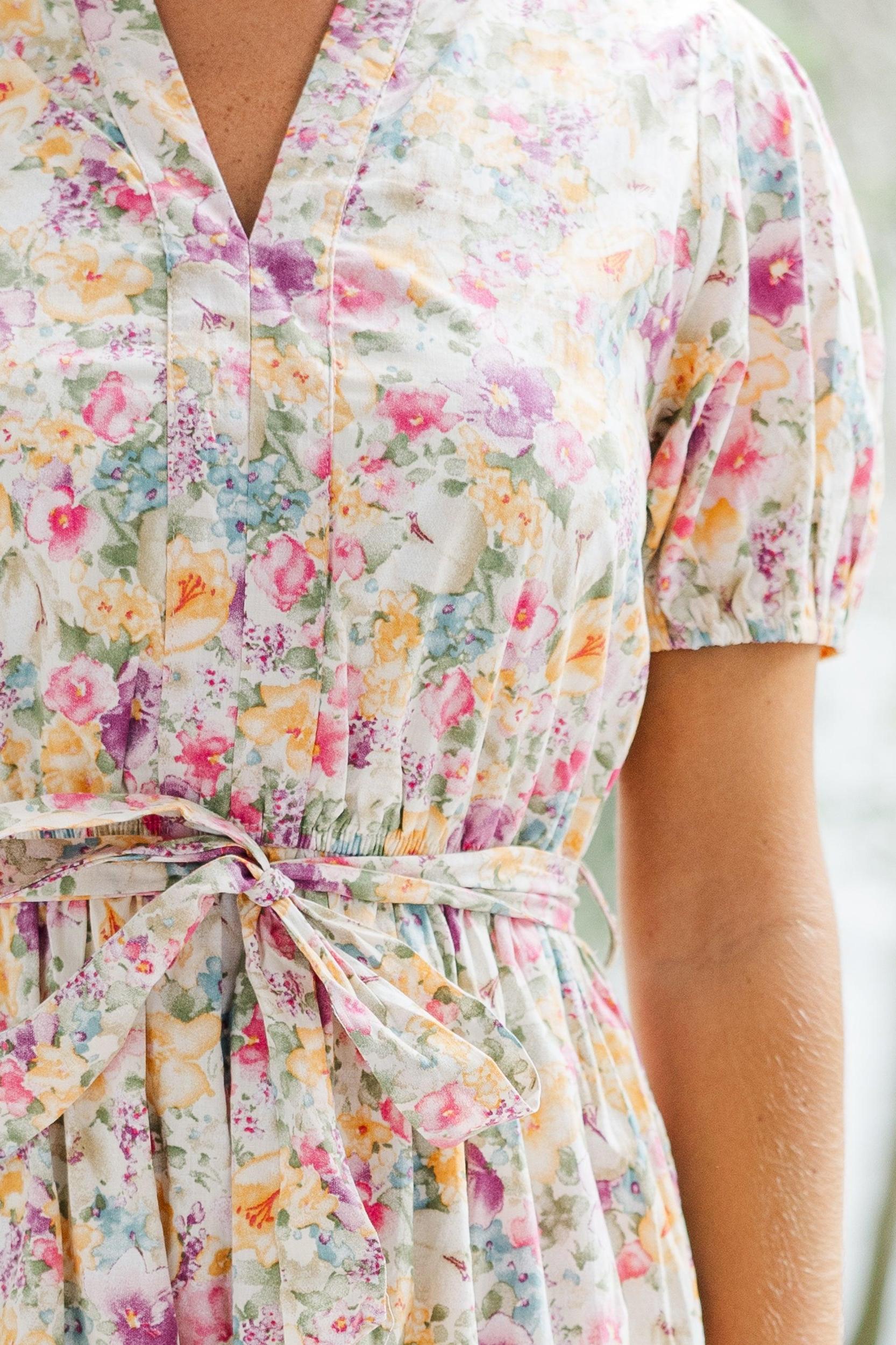 Best Days Ahead Lavender Purple Ditsy Floral Midi Dress Female Product Image