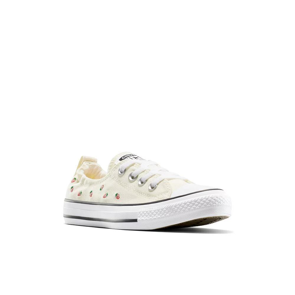 Womens Converse Chuck Taylor All Star Shoreline Slip Embroided Strawberries Sneaker - Egret / Soft Red / Green Product Image
