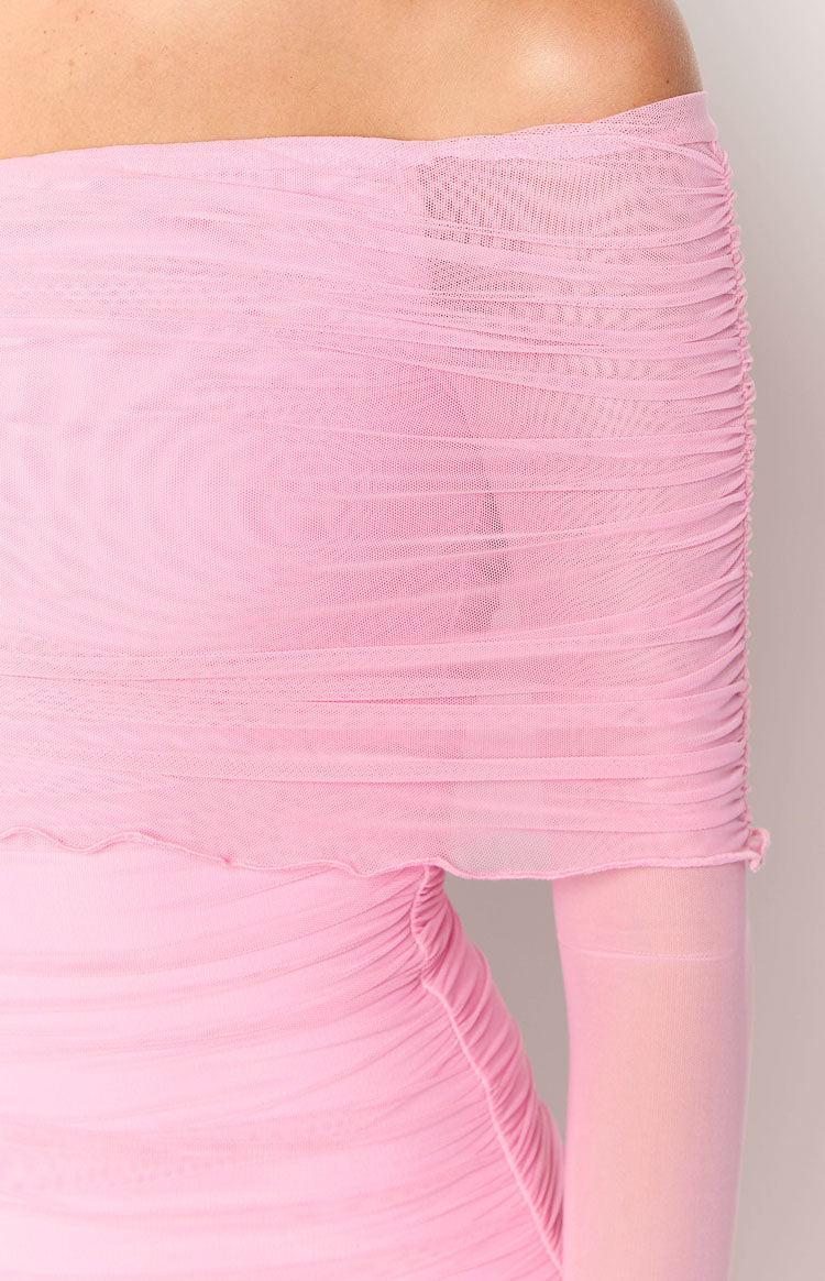 Opal Pink Long Sleeve Maxi Dress Product Image