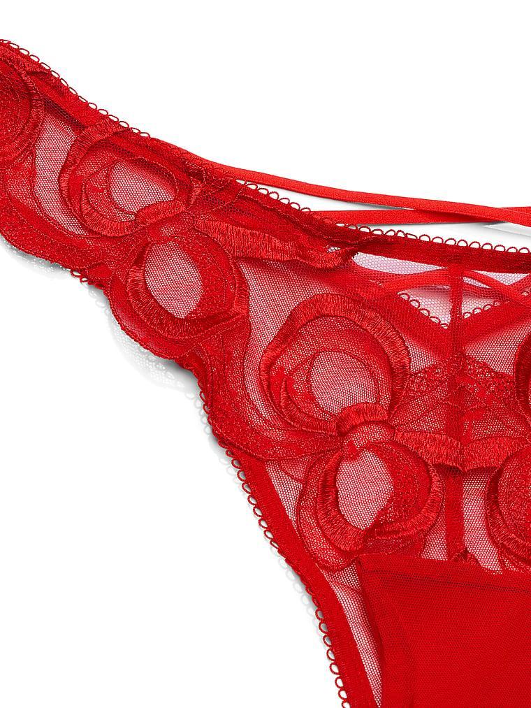 Tied-with-a-Bow Embroidery Brazilian Panty Product Image