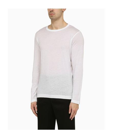 DRIES VAN NOTEN T-shirt With Round Neck And Long Sleeves In White Product Image