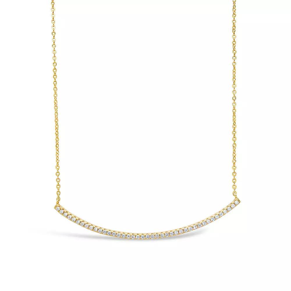 MC Collective Cubic Zirconia Curved Bar Necklace, Women's, Size: 16-18" ADJ, Gold Tone Product Image