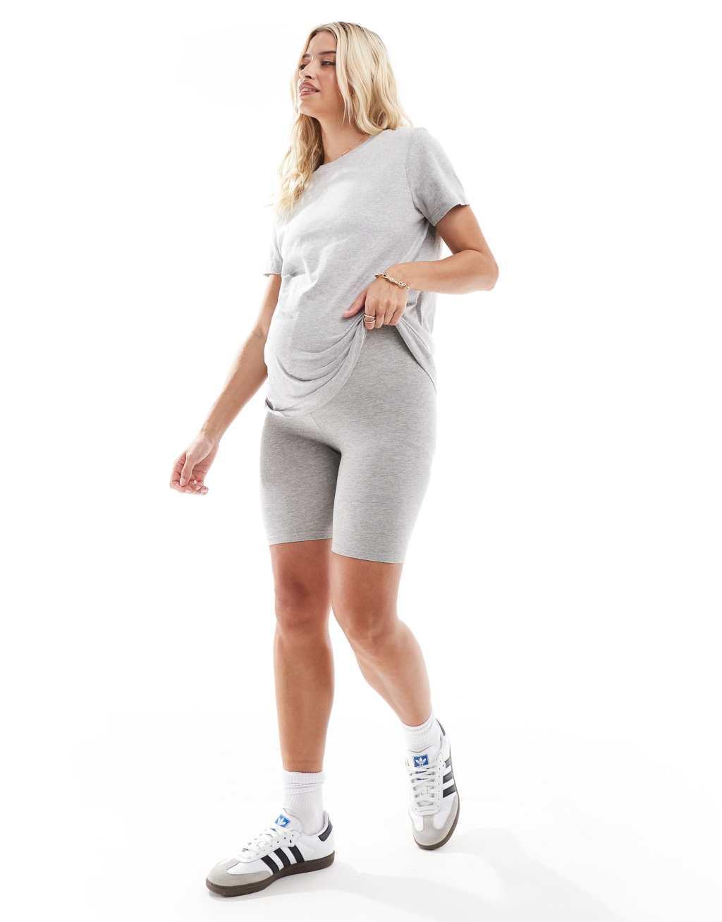 ASOS DESIGN Maternity ultimate t-shirt with crew neck in cotton blend 2 pack SAVE Product Image