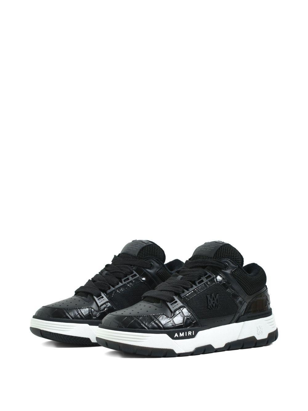crocodile-effect mesh lace-up sneakers Product Image