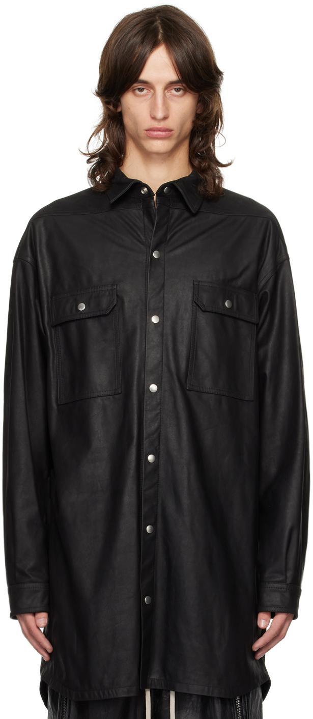 RICK OWENS Oversized Cotton Shirt In Black Product Image