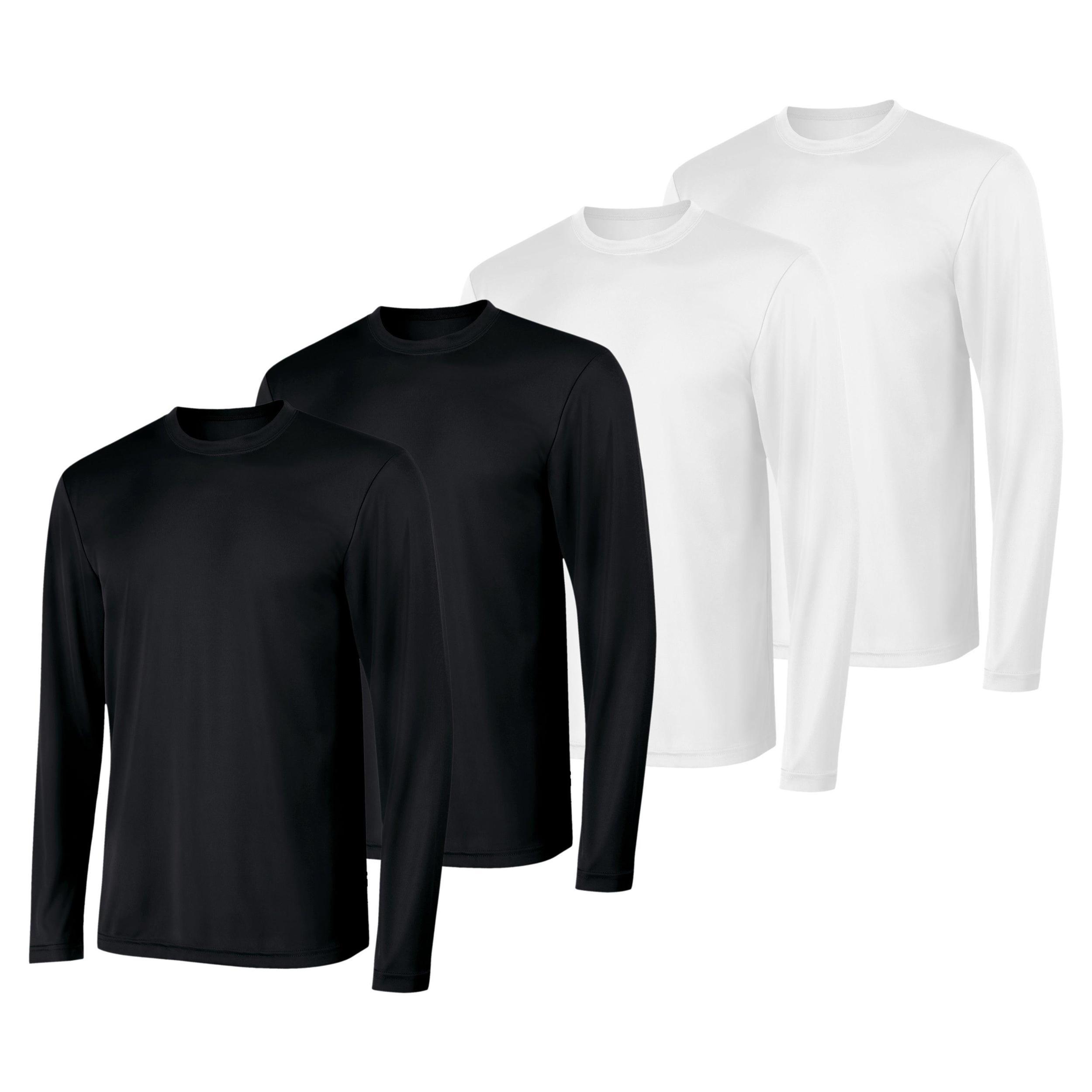 Hanes Sport Cool DRI Mens Performance Long Sleeve T-Shirt, Value 4-Pack Black/Black/White/White 2XL Product Image