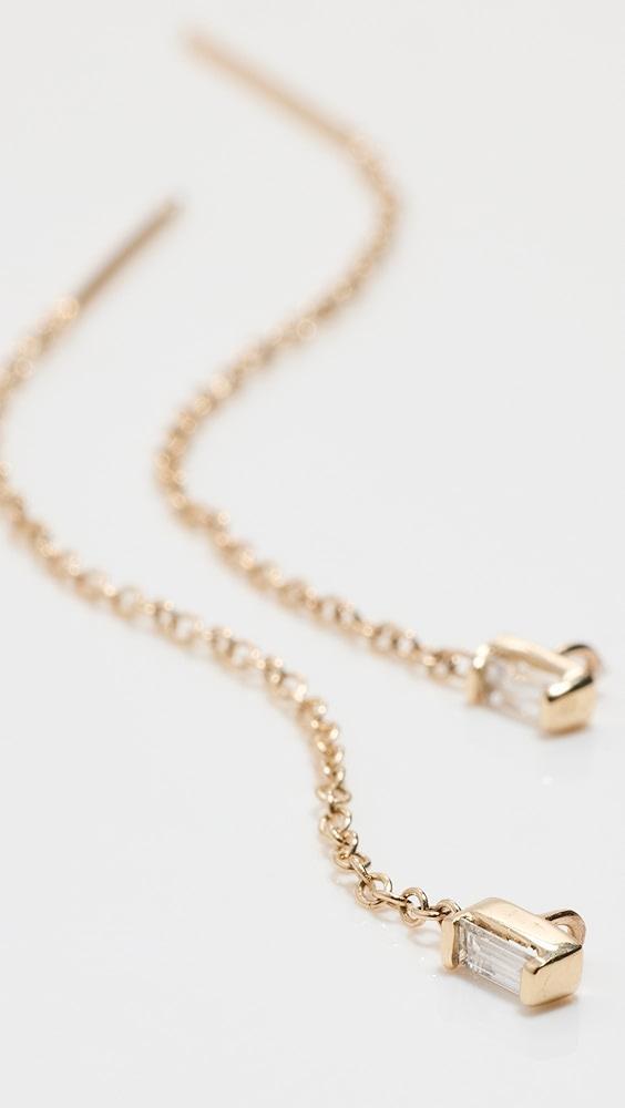 Zoe Chicco 14k Gold Baguette Diamond Earrings | Shopbop Product Image