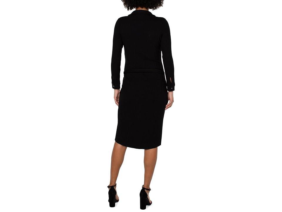 Liverpool Los Angeles Button Front Long Sleeve Knit Shirt Dress Women's Sweater Product Image