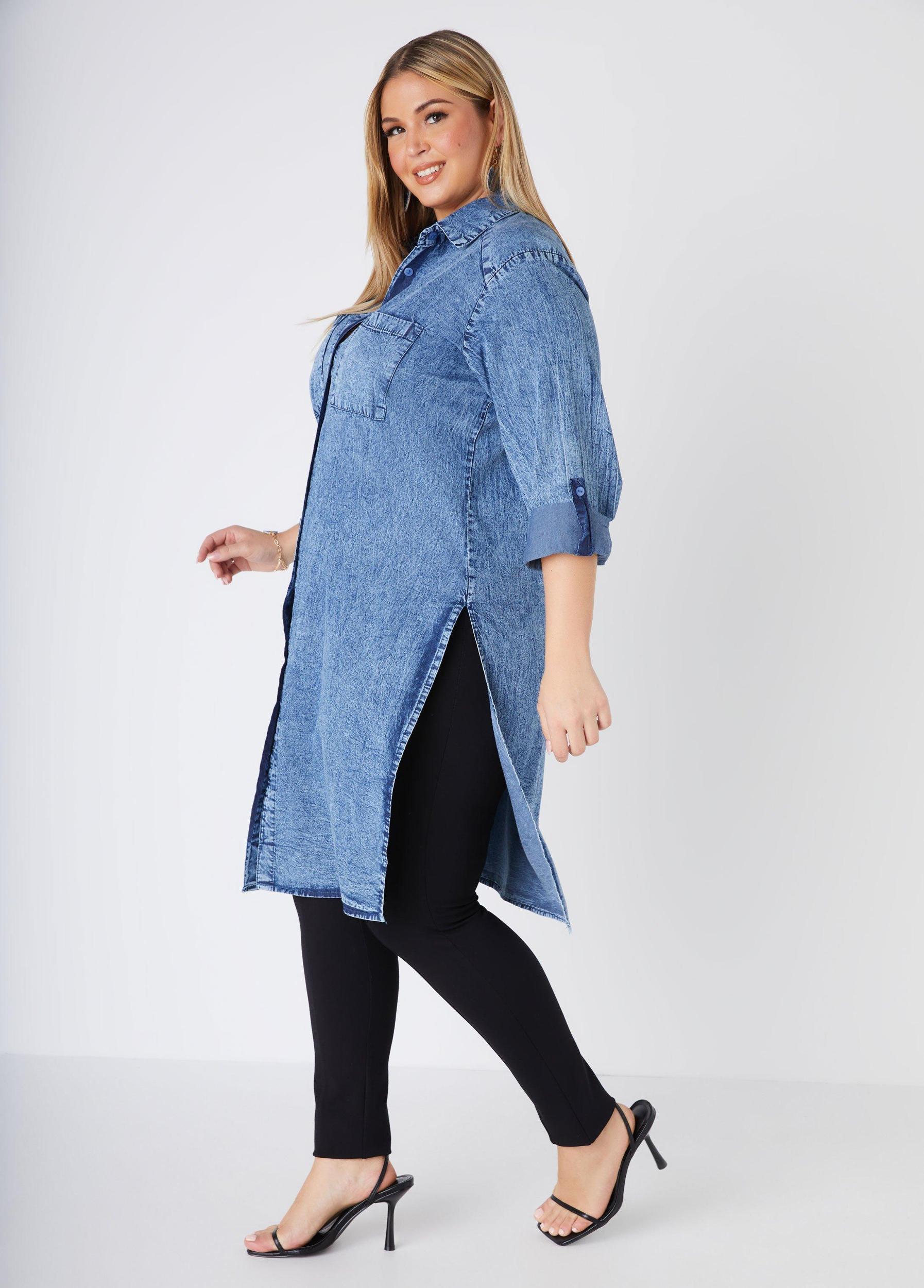 Stonewash Chambray Duster Shirt Product Image