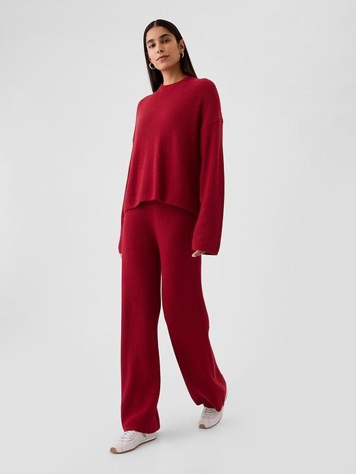 CashSoft Shaker-Stitch Crewneck Sweater Product Image
