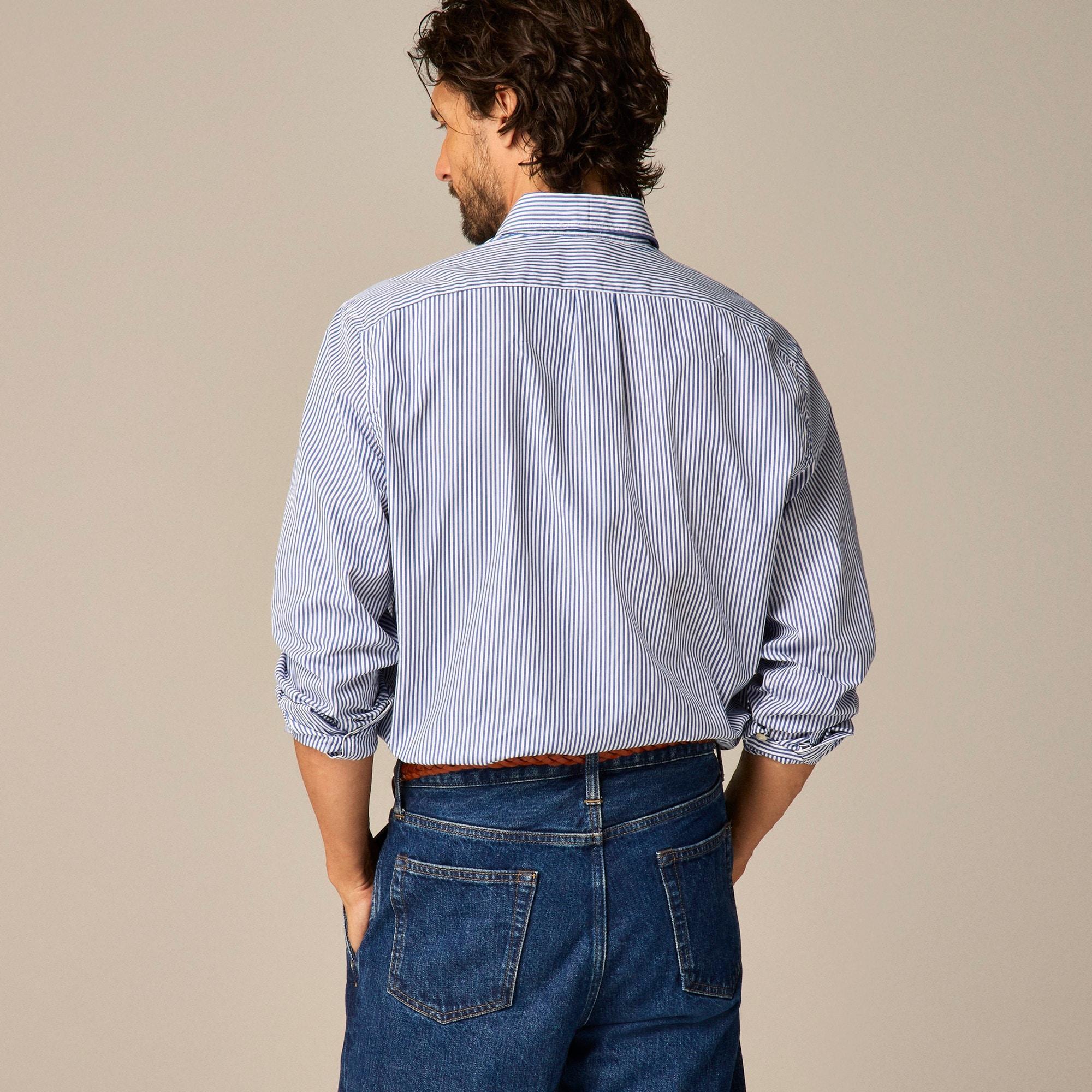 Secret Wash cotton poplin shirt in stripe Product Image