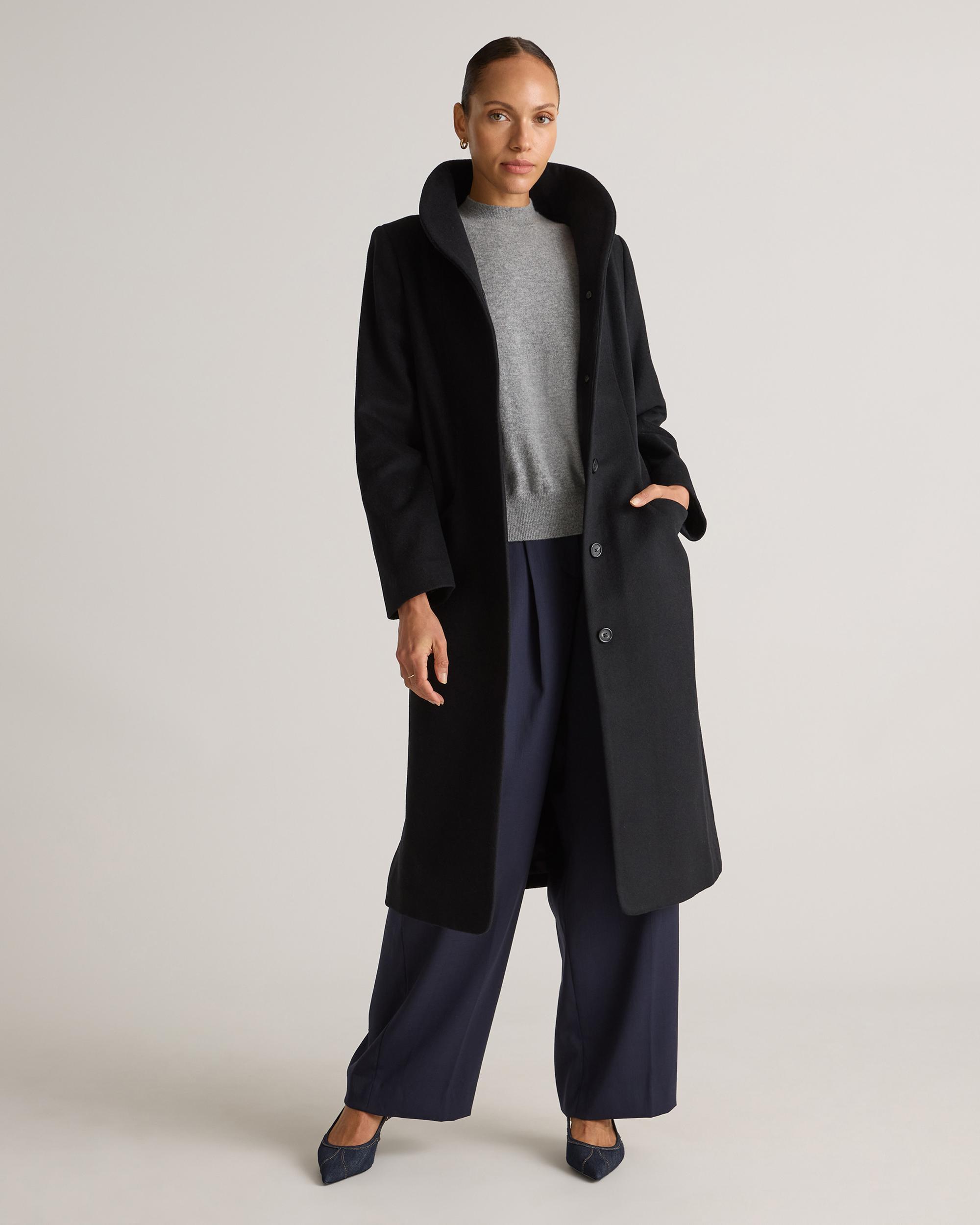 Quince | Women's Italian Wool Long Cocoon Coat Size XS, Wool/Nylon Product Image