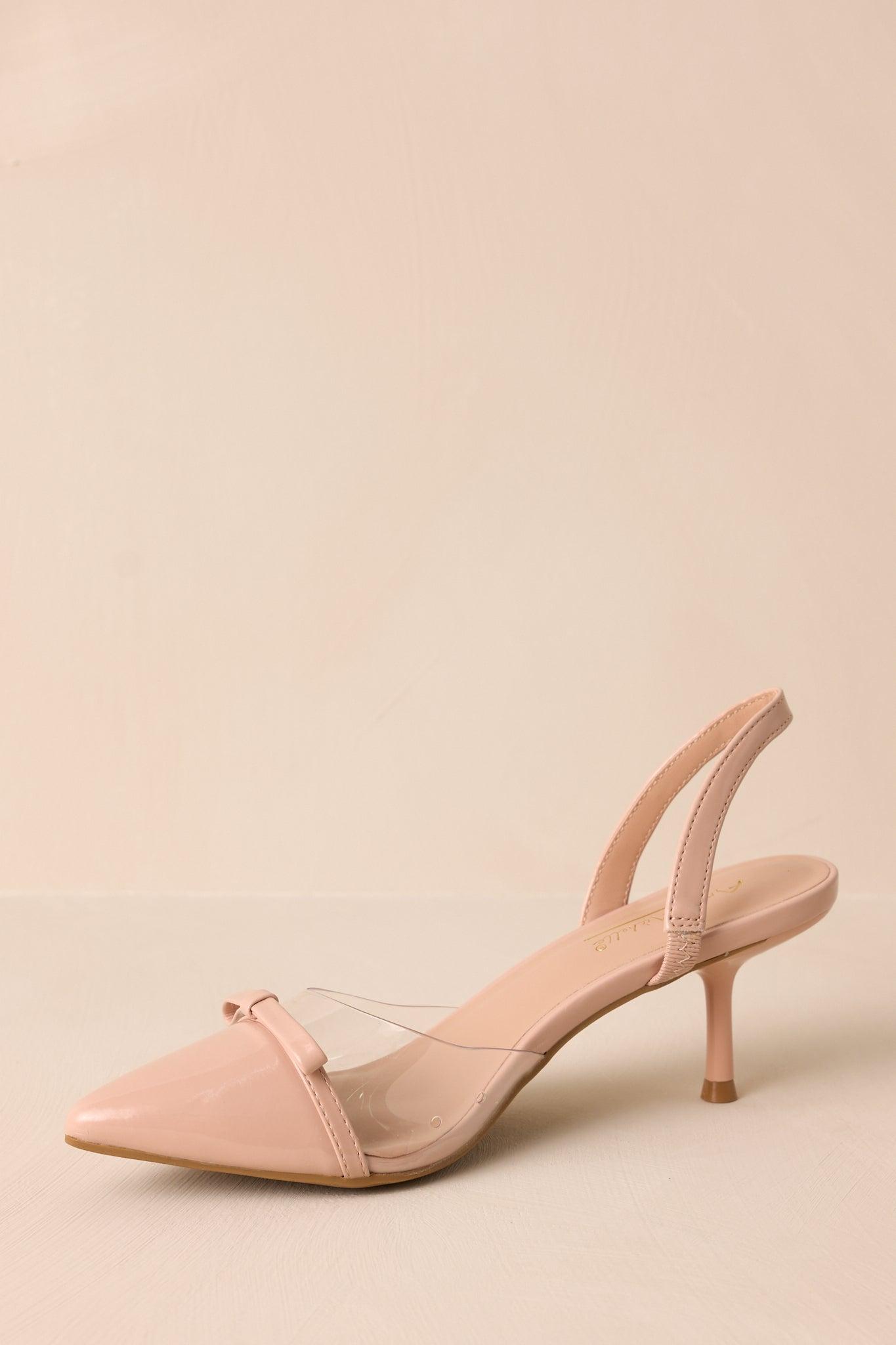 Elegant Lift Beige Slingback Kitten Heels Product Image