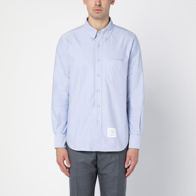 THOM BROWNE Classic Fit Cotton Button-down Shirt In Light Blue Product Image