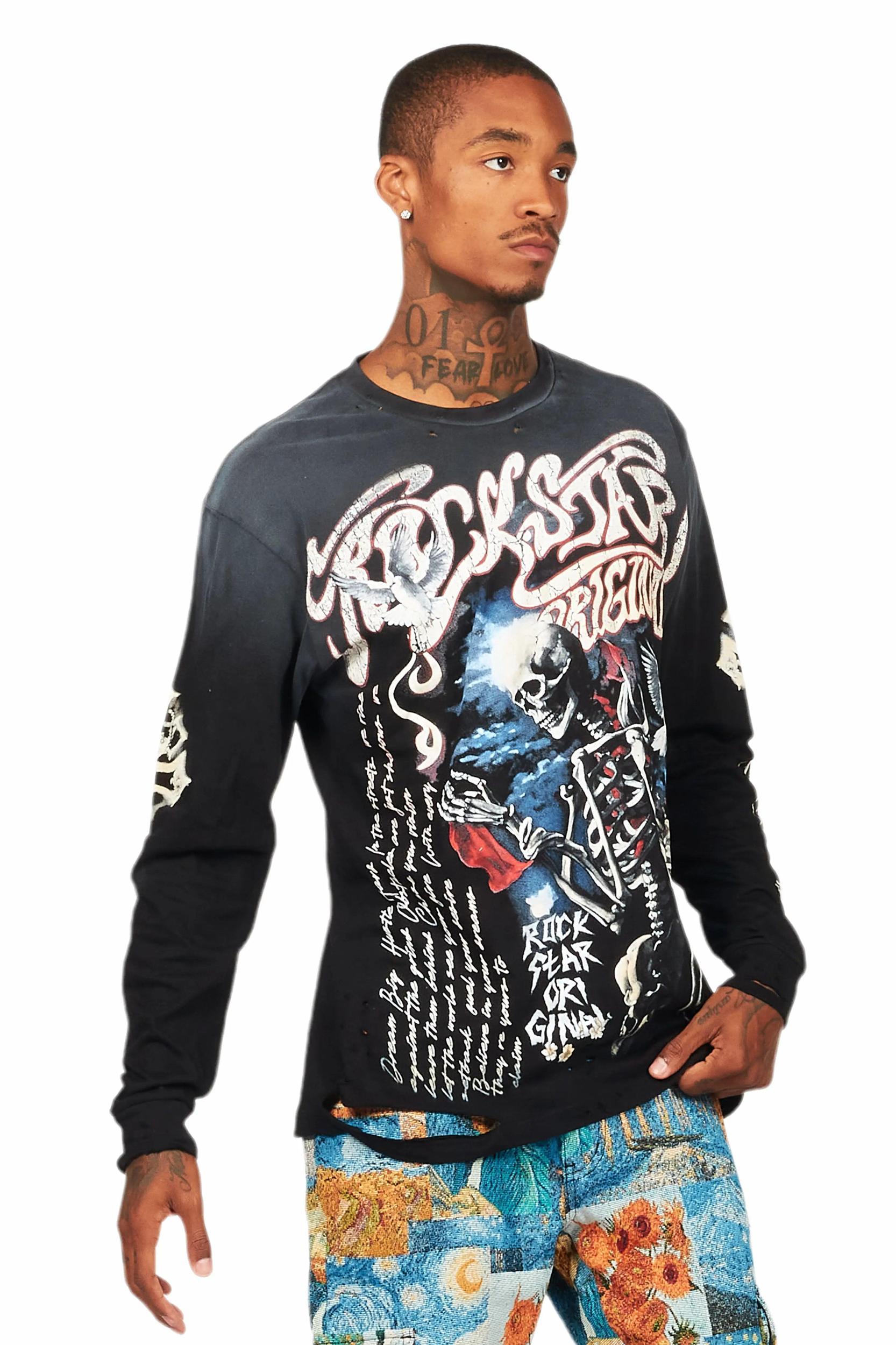 Danby Black Long Sleeve Graphic T-Shirt Male Product Image