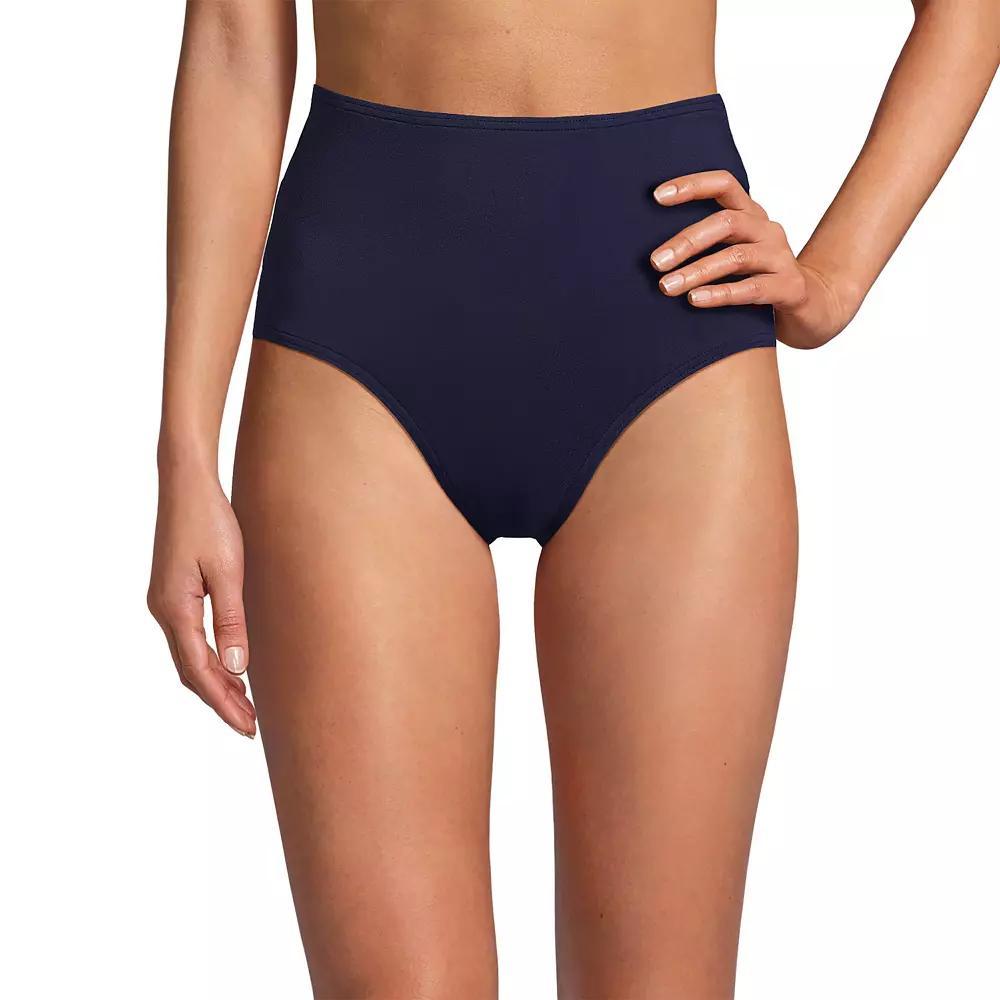 Women's Lands' End Sculpting Swim Bottoms, Size: 10, Green Petunia Product Image