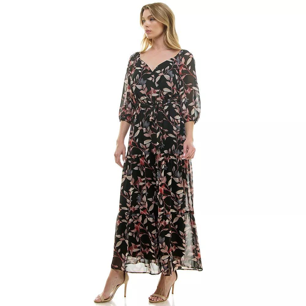 Womens Luxology Elbow Sleeve Tiered Maxi Dress Product Image