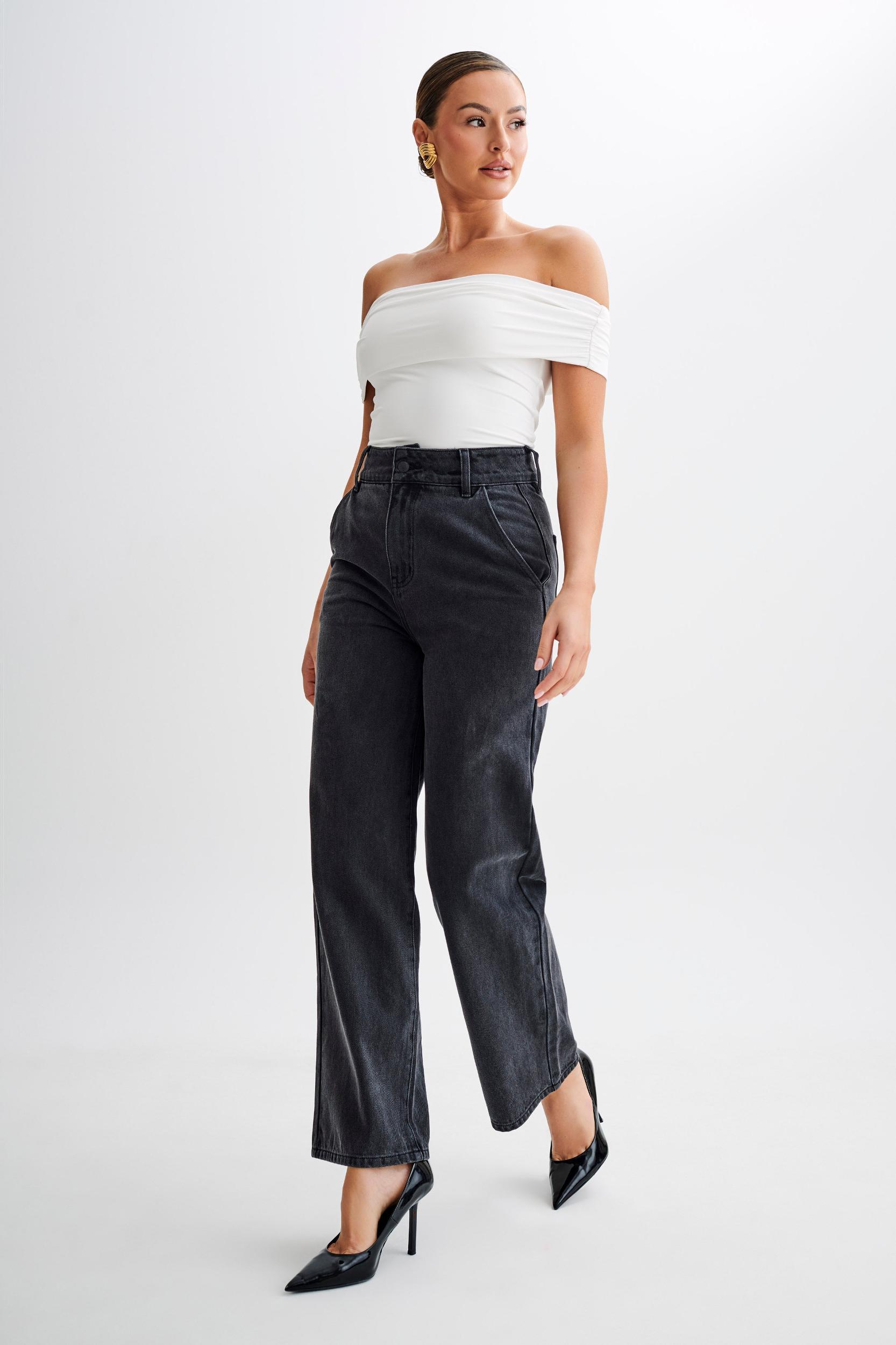 Meena Recycled Nylon Off Shoulder Top - White Product Image