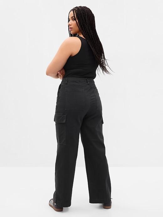 Mid Rise Loose Khaki Cargo Pants Product Image