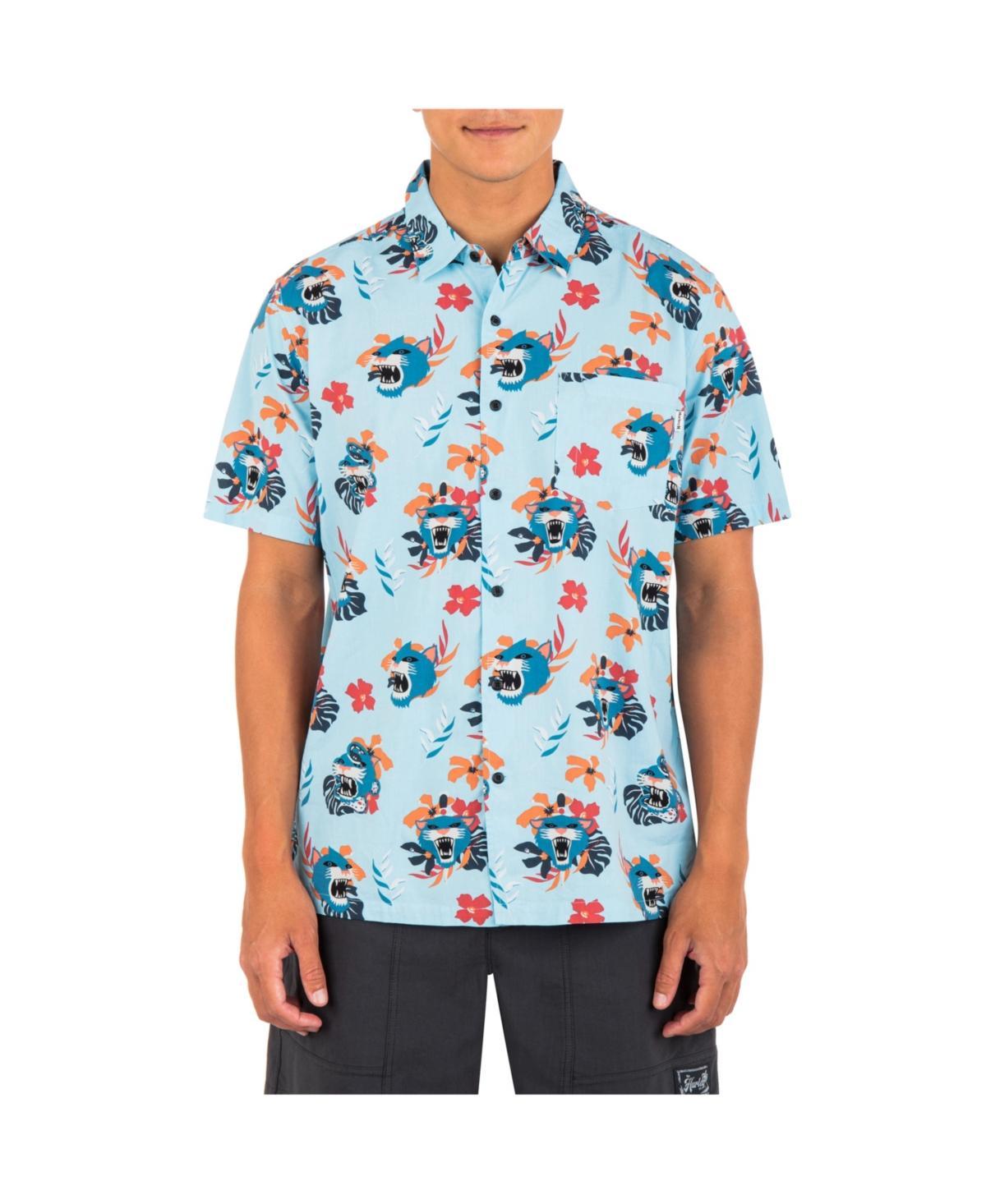 Hurley Mens Rincon Print Short Sleeve Button-Up Shirt Product Image