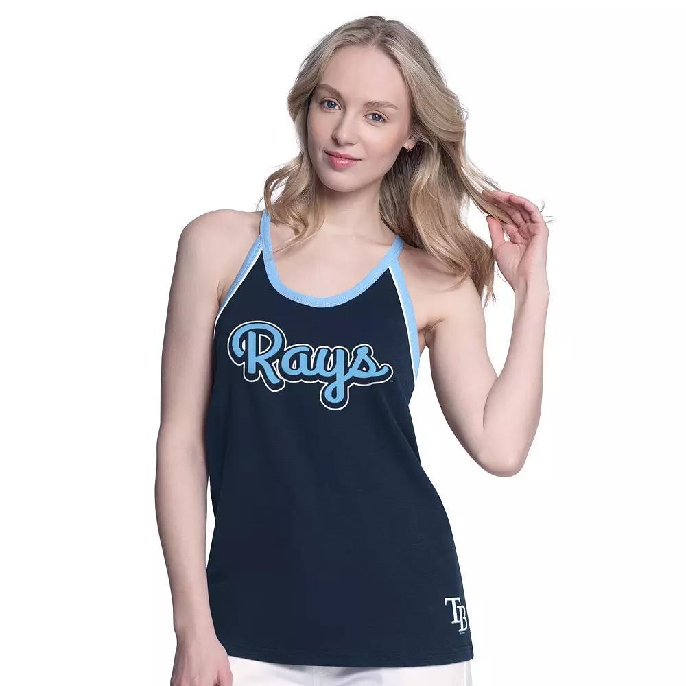 Women's G-III 4Her by Carl Banks Navy Tampa Bay Rays Curveball Racerback Tank Top, Size: XXL, Blue Product Image