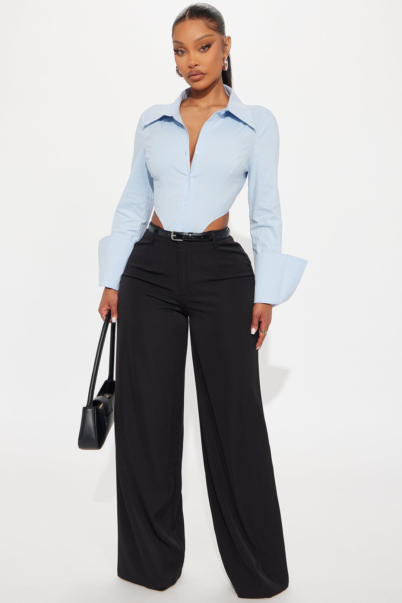 Rasheida Poplin Bodysuit - Blue Product Image