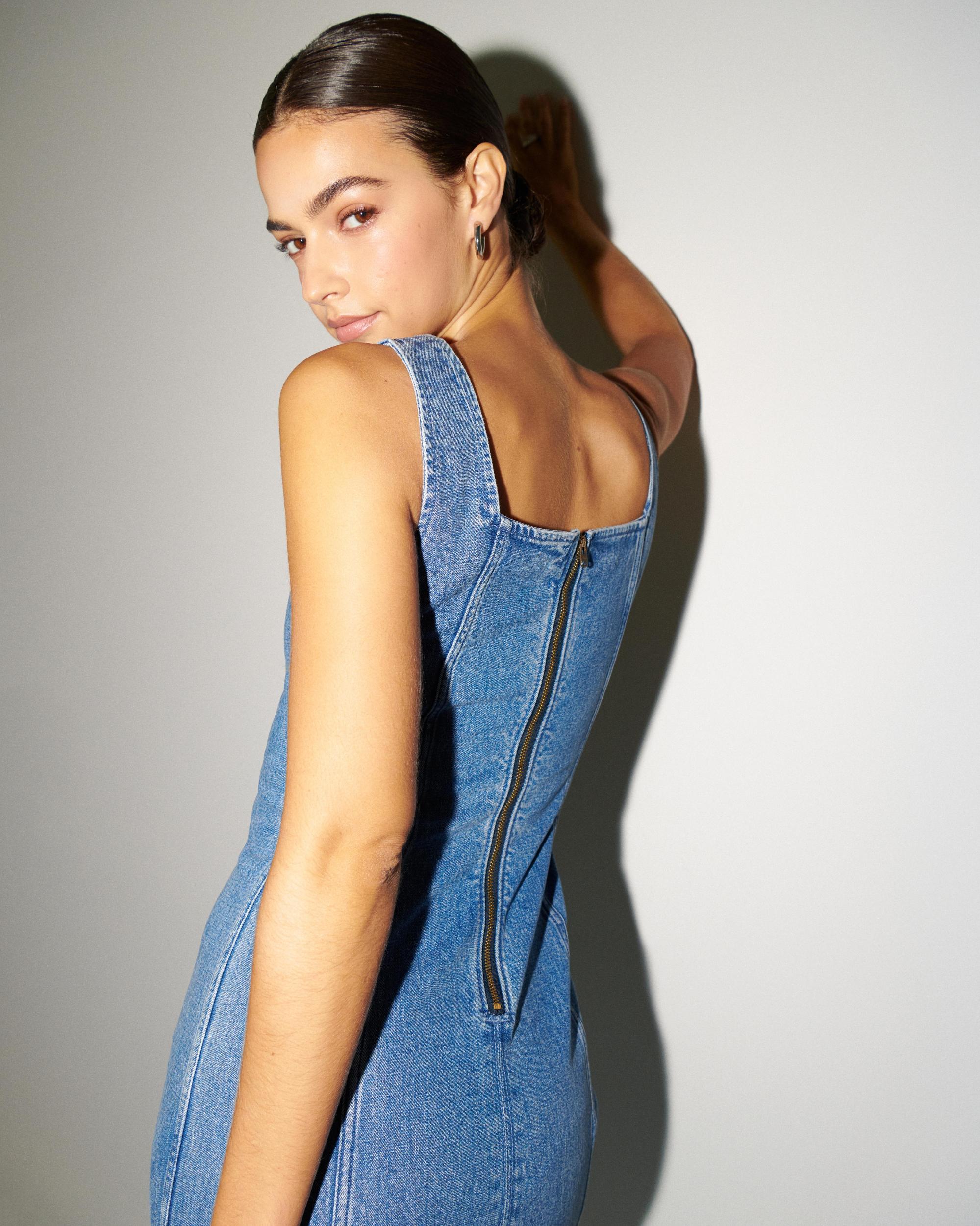 Denim Midi Dress Product Image