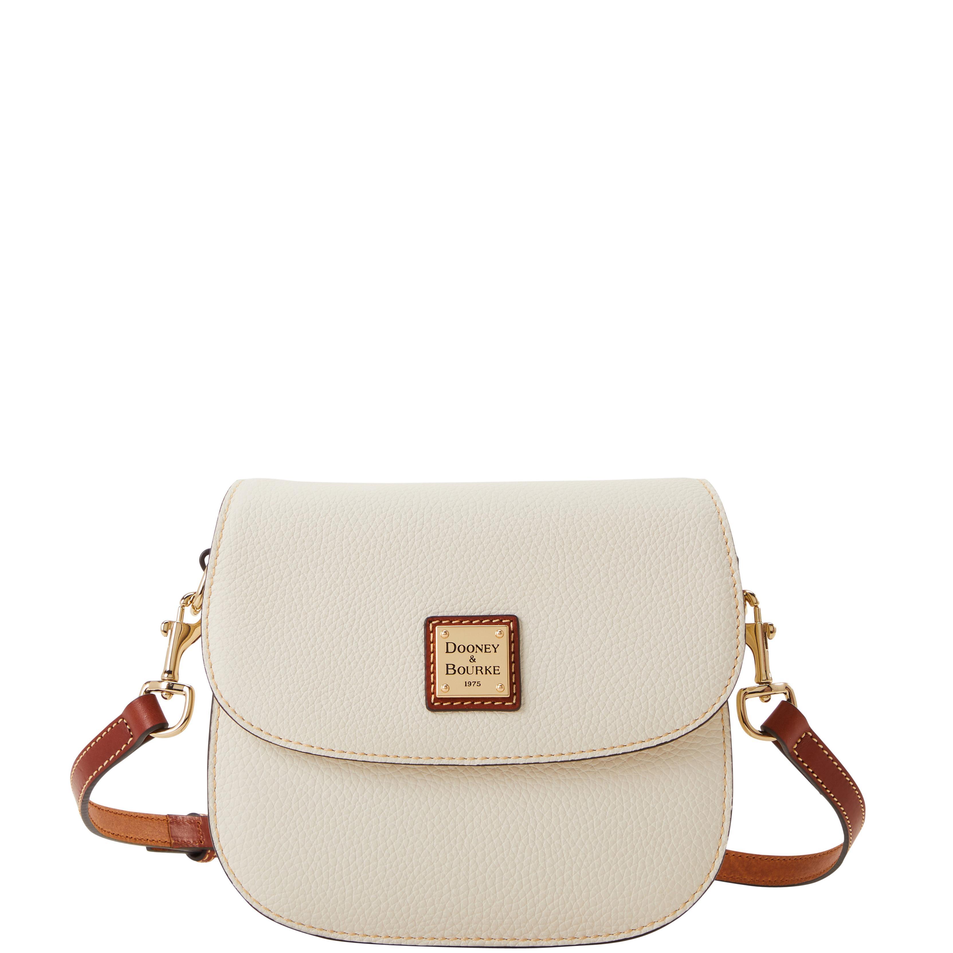 Dooney & Bourke Womens Pebble Grain Saddle Leather Crossbody Bag in Jeans Product Image