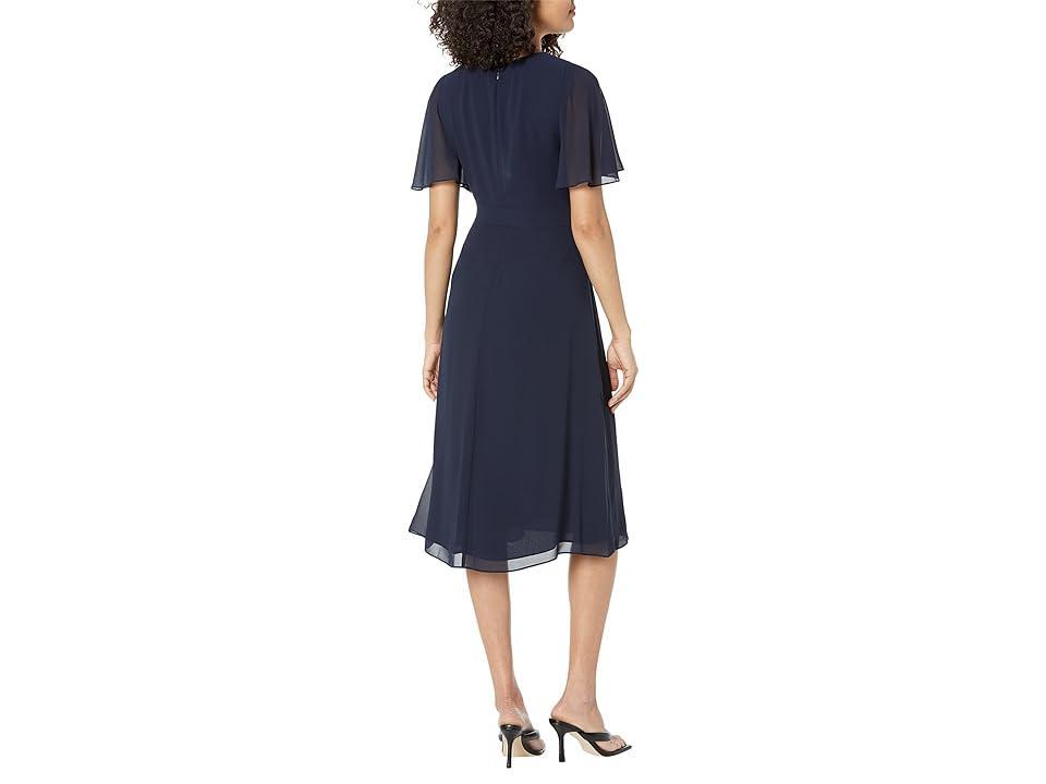 Lauren Ralph Lauren Belted Georgette Dress Opal) Women's Dress Product Image